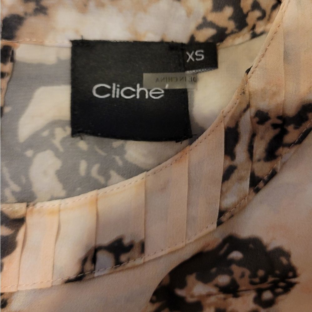 Cliche pleated blouse long Sleeve Sz Xs - Picture 4 of 10